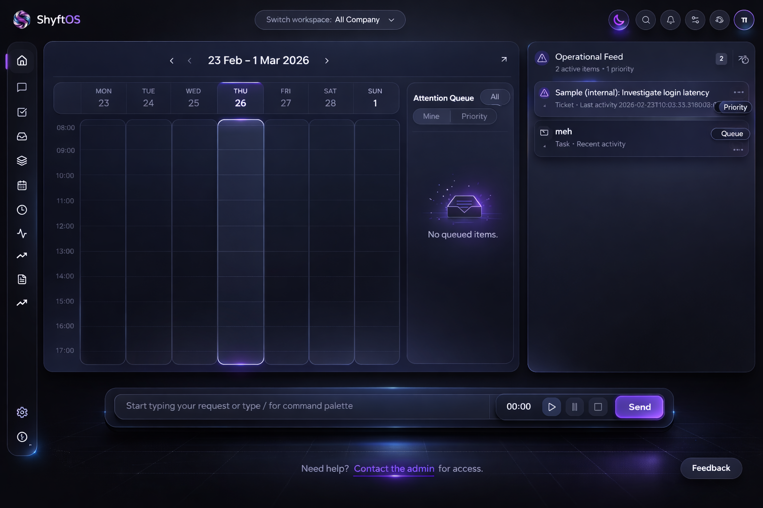 ShyftOS dashboard preview